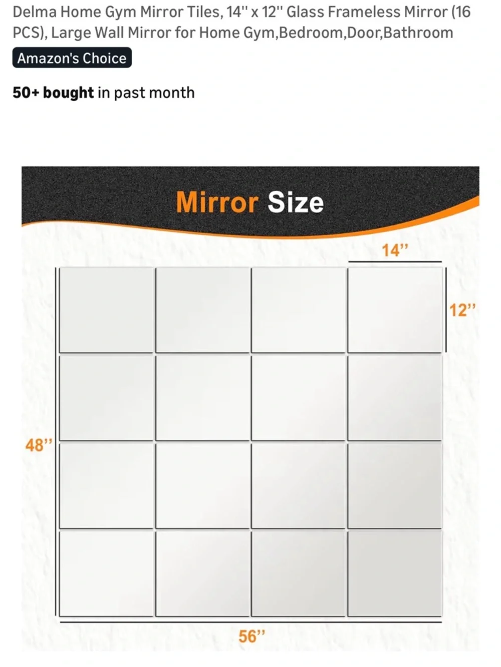 Frameless Grid Wall Mirror Panels - Modern Decorative Mirror (Silver)